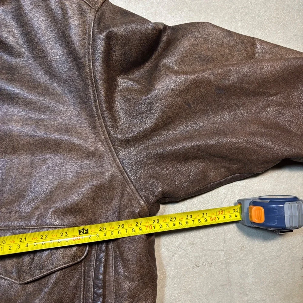 Wilsons Adventure Bound Leather Bomber Jacket Brown Thinsulate XXLT Aviator - Picture 6 of 7